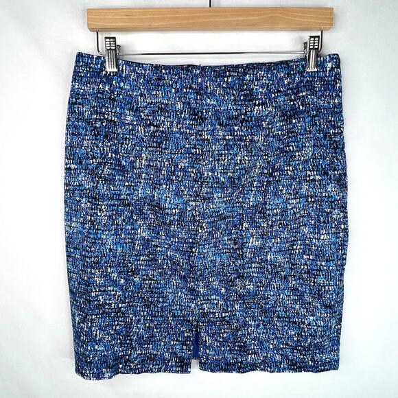 DKNY Blue Patterned Pencil Skirt 12 - Picture 2 of 10